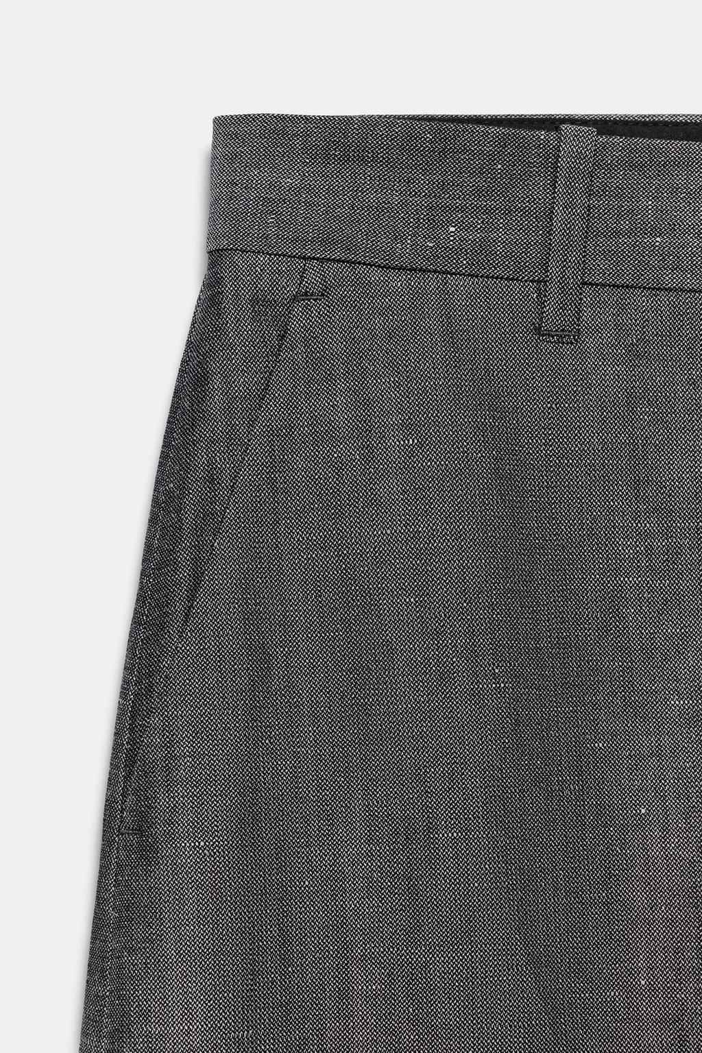 ШИРОКИЕ БРЮКИ ИЗ СМЕСОВОГО ЛЬНА — ZW COLLECTION