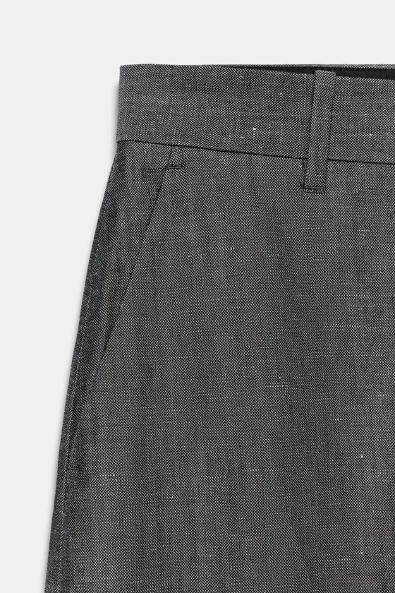 ШИРОКИЕ БРЮКИ ИЗ СМЕСОВОГО ЛЬНА — коллекция Zara «ZW»