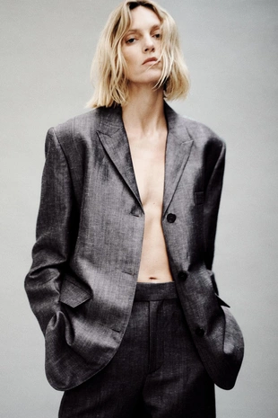 Широкие брюки из смесового льна — коллекция Zara «Zw»- Заказать в России