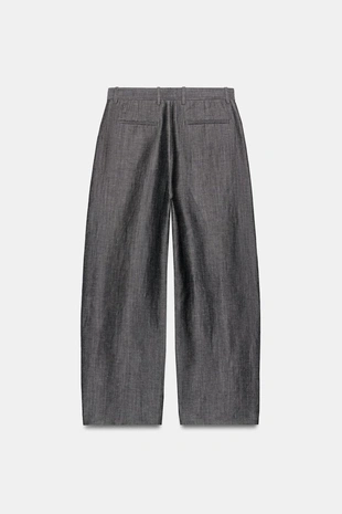 Широкие брюки из смесового льна — коллекция Zara «Zw»- Заказать в России