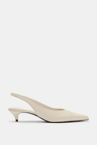 white | 3228/710/850 - Zara Кожаные туфли-мюли на каблуке