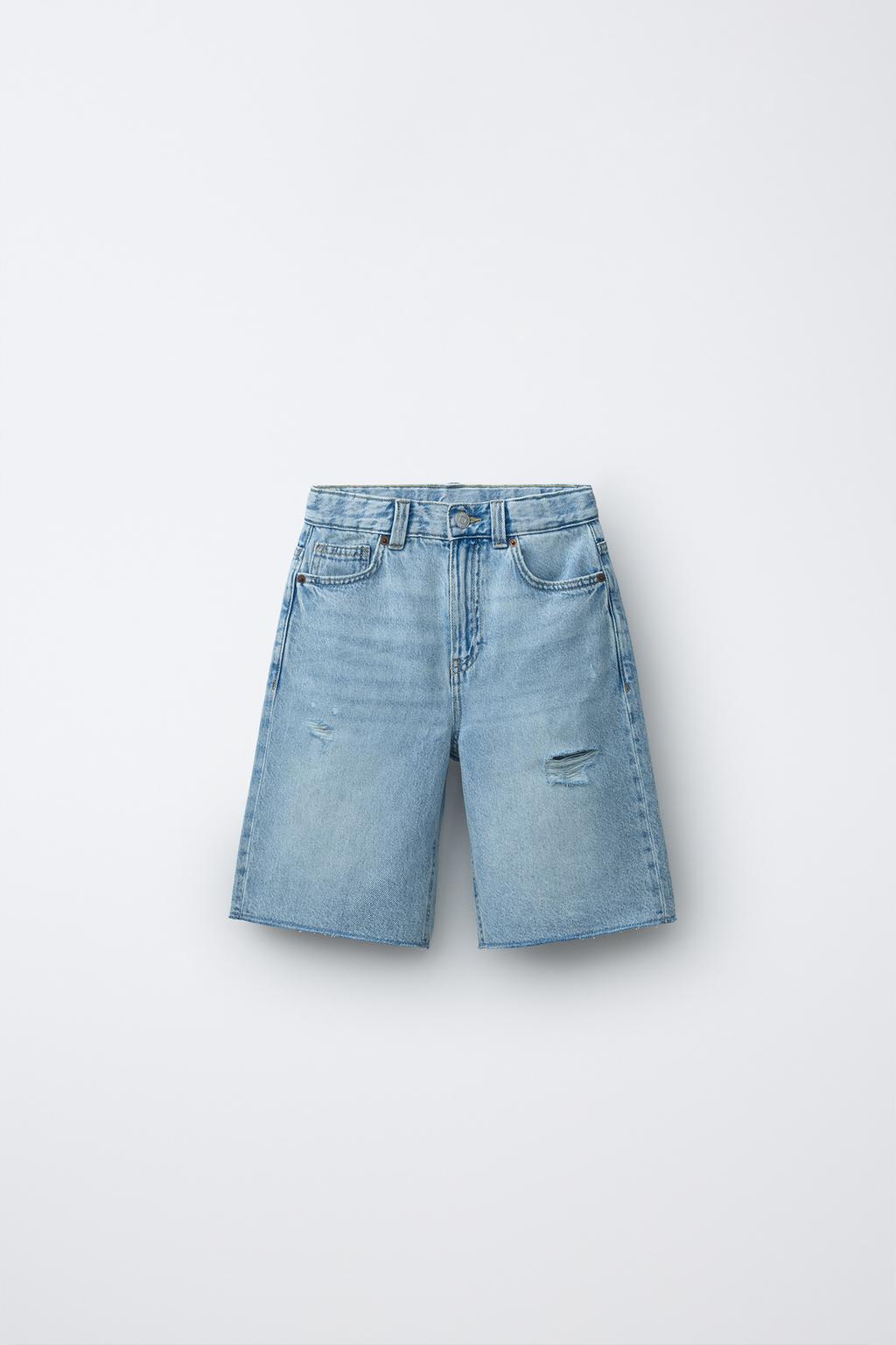 ДЖИНСОВЫЕ ШОРТЫ WIDE FIT С РАЗРЕЗАМИ