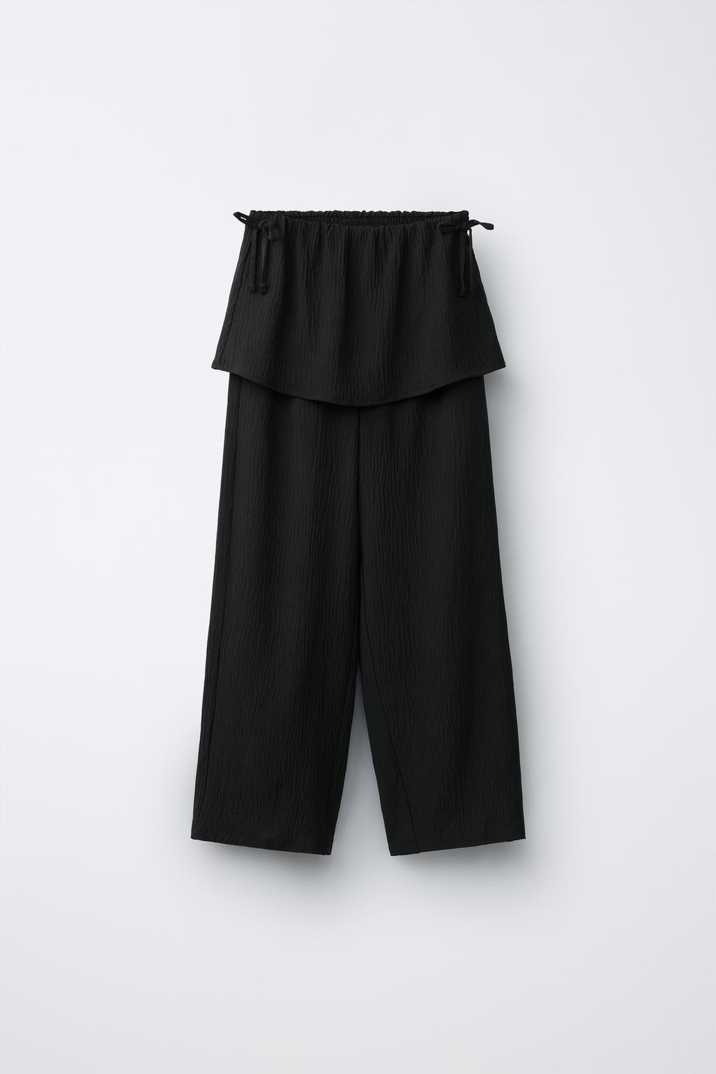 БРЮКИ WIDE LEG С ЮБКОЙ И БАНТАМИ