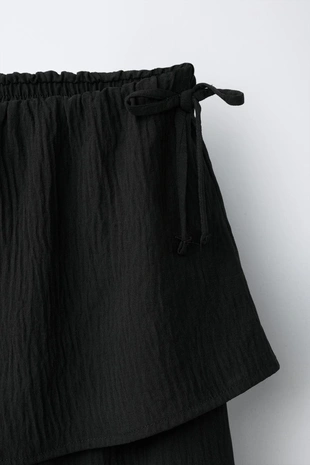 Black | 9006/679/800 - Zara Брюки WIDE LEG с юбкой и бантами