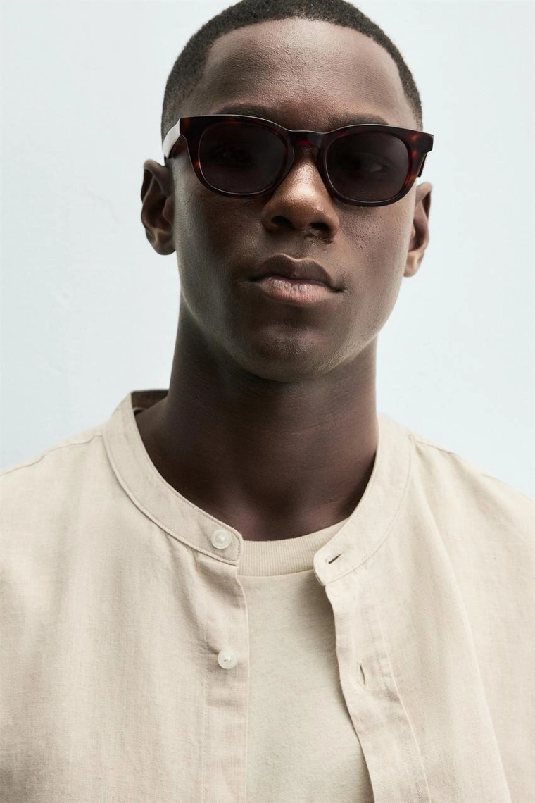 Рубашка свободного кроя из льна и хлопка