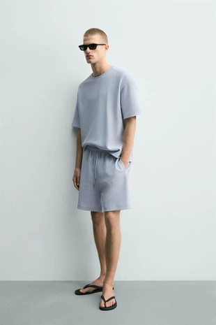 Шорты-джоггеры Relaxed Fit из ткани интерлок- Заказать в России