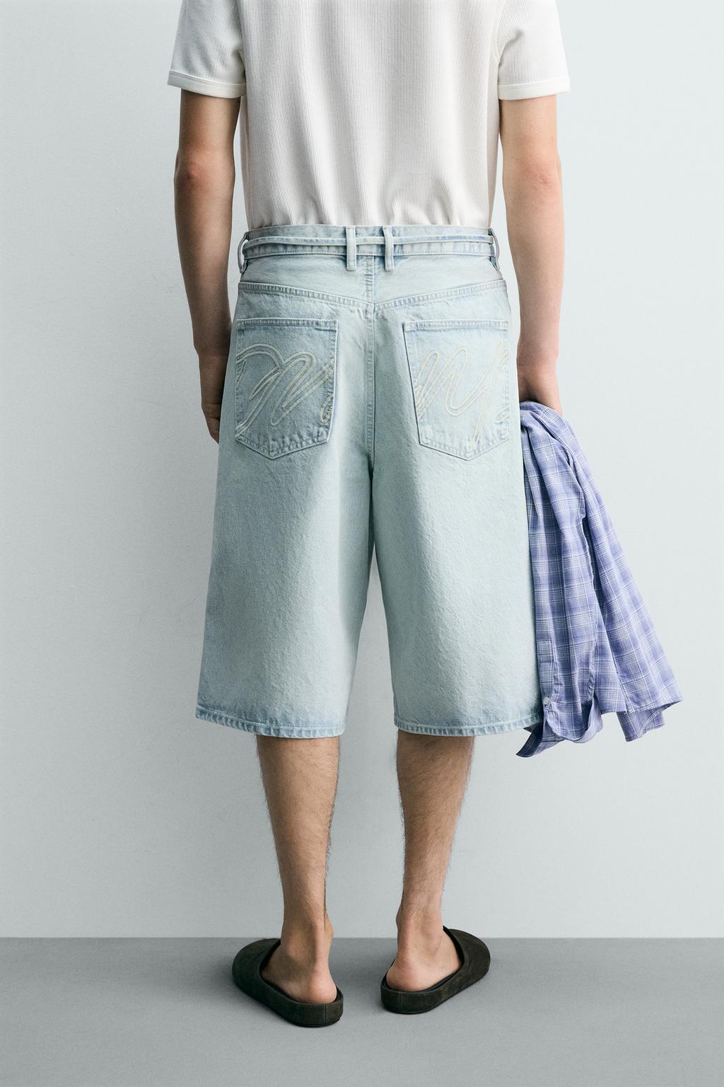 ДЖИНСОВЫЕ ШОРТЫ BAGGY С ВЫШИВКОЙ