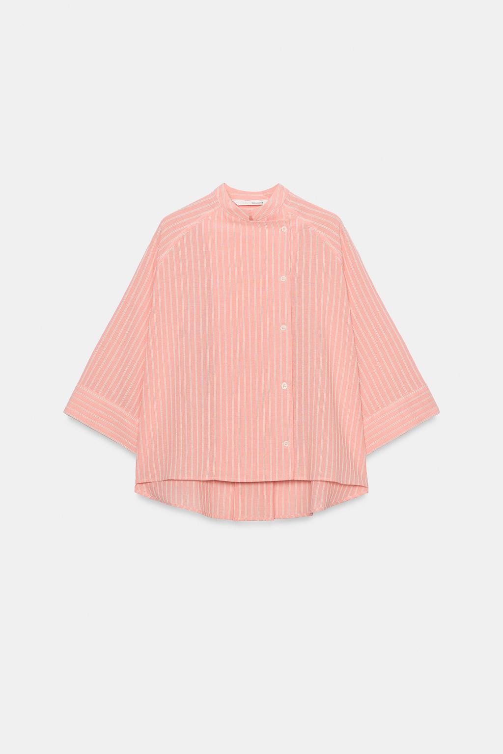 РУБАШКА В ПОЛОСКУ АСИММЕТРИЧНОГО КРОЯ ZW COLLECTION