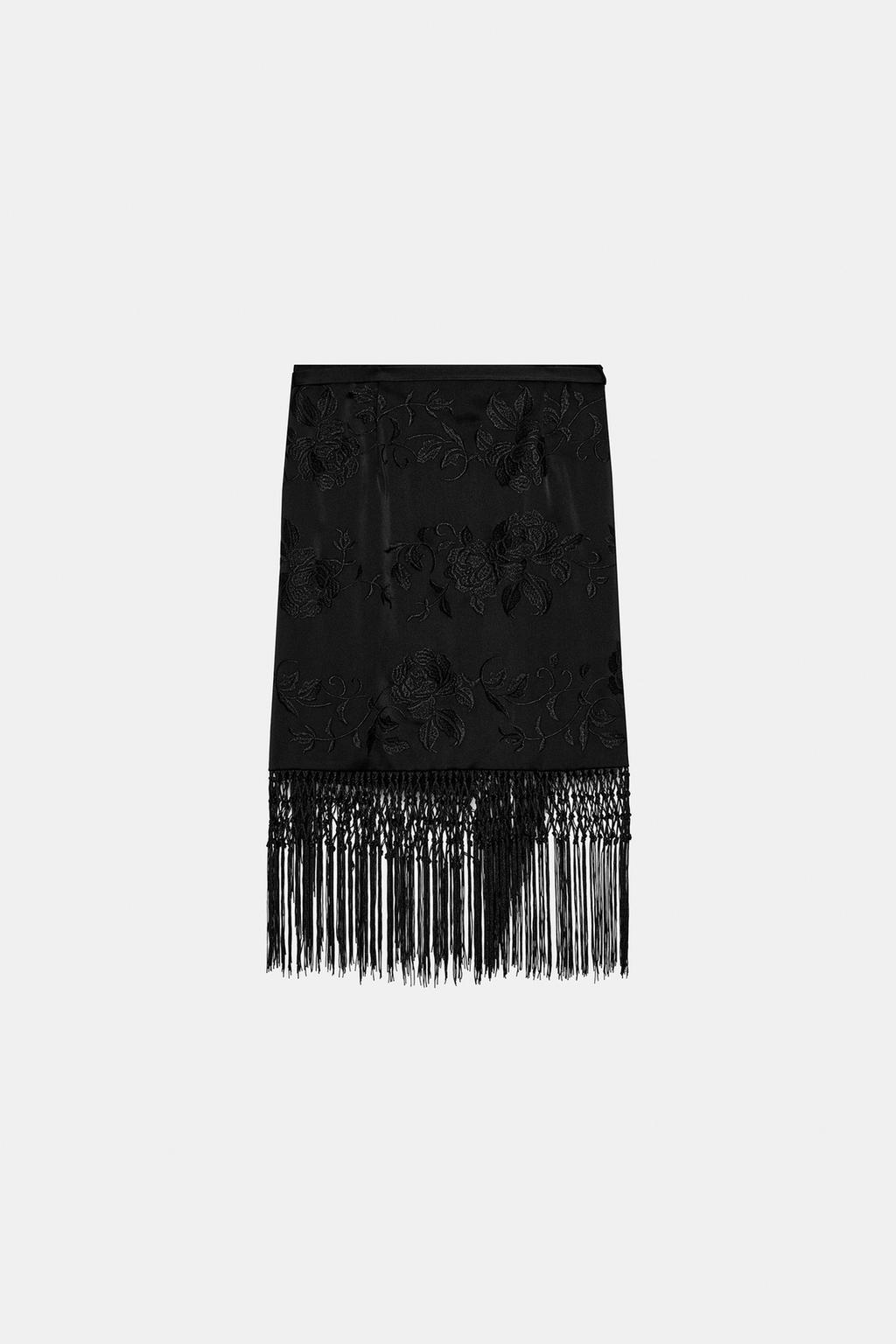 ЮБКА С ВЫШИВКОЙ И БАХРОМОЙ — ZW COLLECTION
