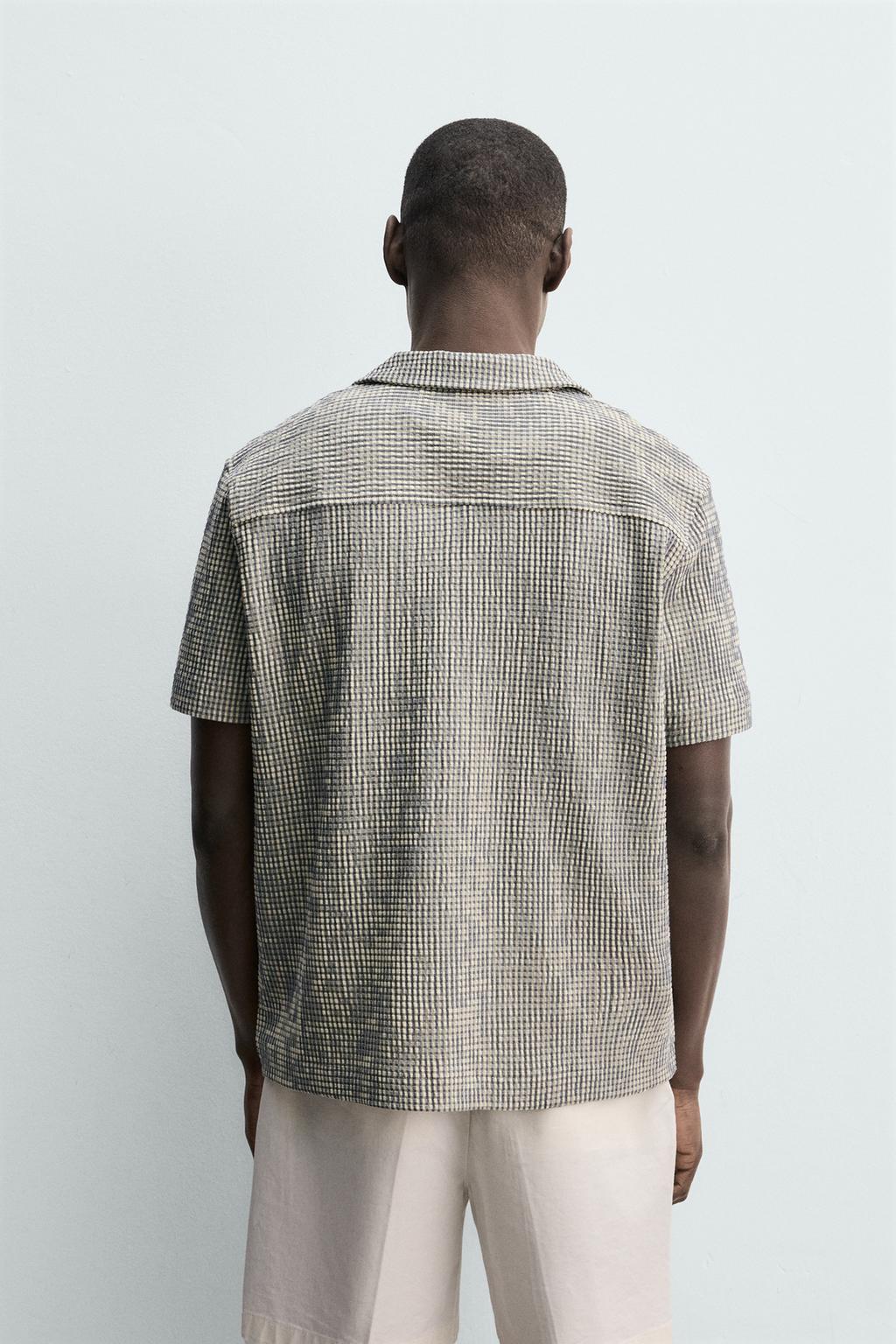 РУБАШКА REGULAR FIT ИЗ ЖАТОЙ ТКАНИ