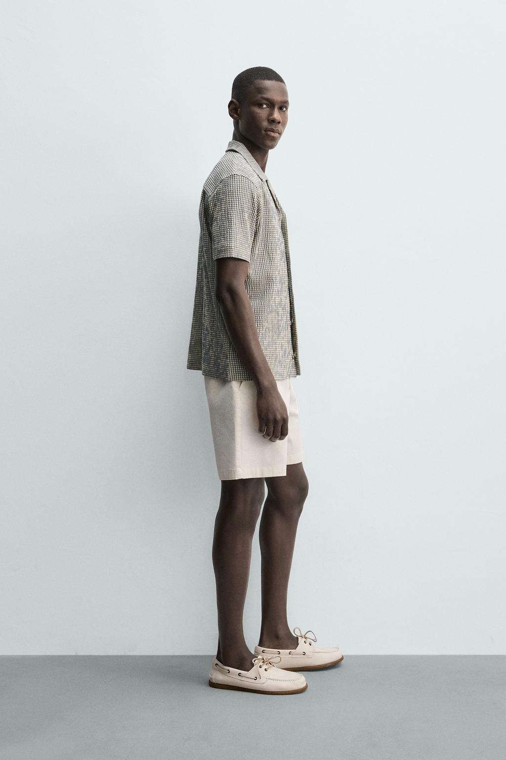 РУБАШКА REGULAR FIT ИЗ ЖАТОЙ ТКАНИ