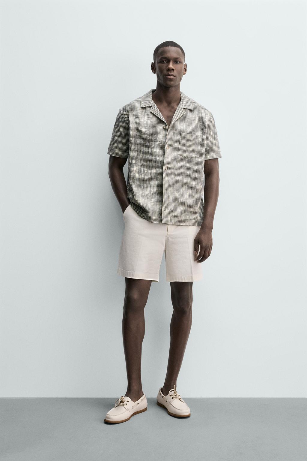 РУБАШКА REGULAR FIT ИЗ ЖАТОЙ ТКАНИ