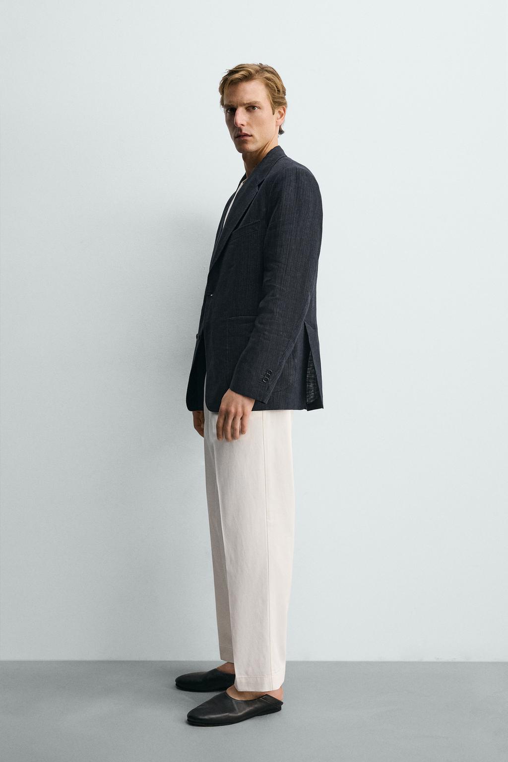 БРЮКИ REGULAR FIT ИЗ ВИСКОЗЫ И ХЛОПКА