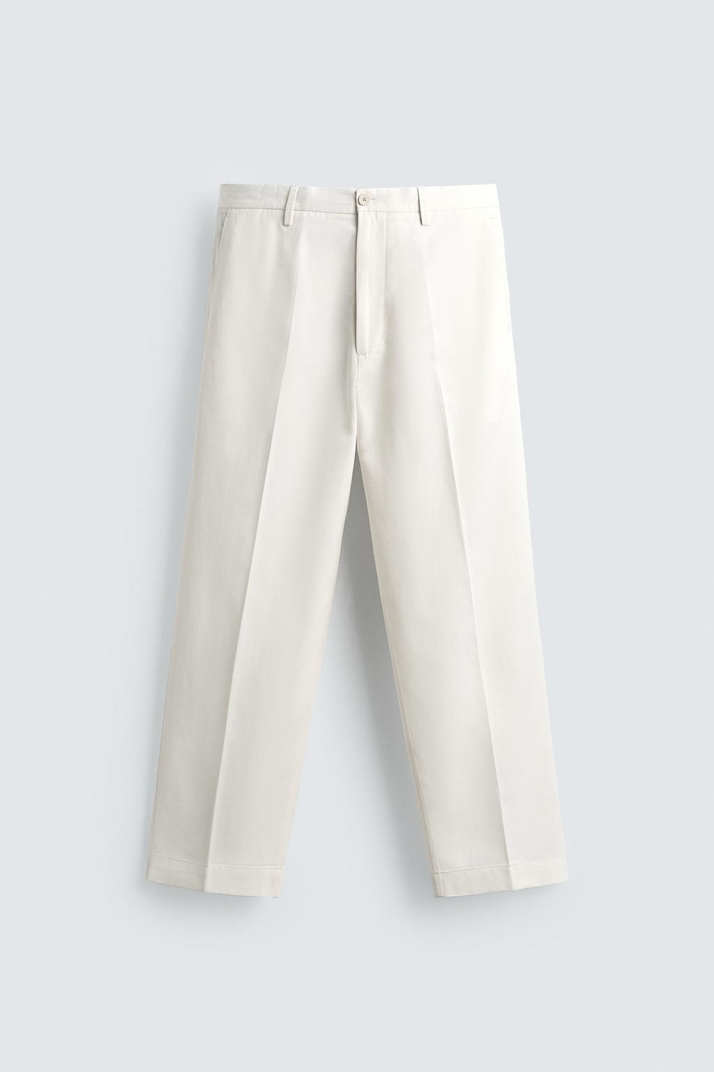 БРЮКИ REGULAR FIT ИЗ ВИСКОЗЫ И ХЛОПКА