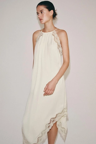 Купить Zara Платье из комбинированного кружева — ZW COLLECTION