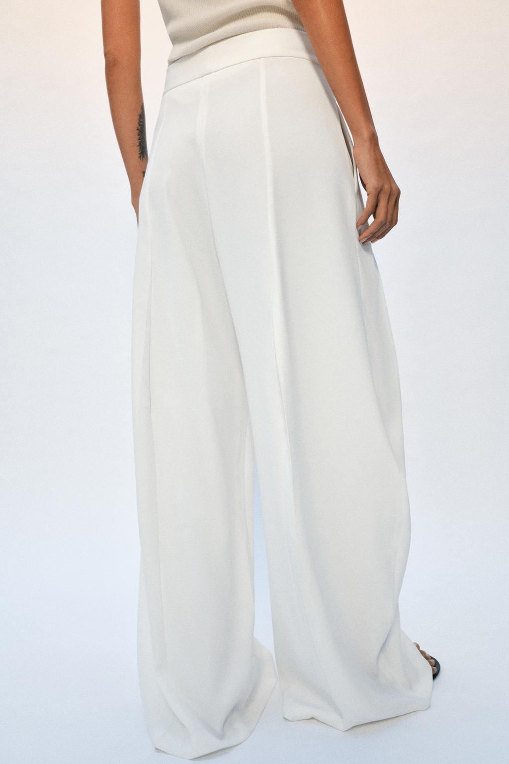 БРЮКИ WIDE LEG С ЗАЩИПАМИ — ZW COLLECTION