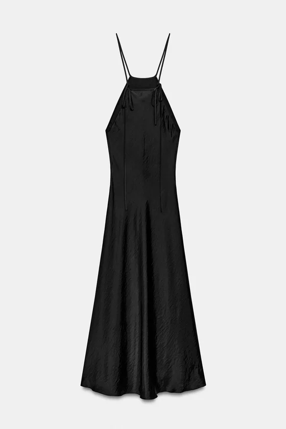 АТЛАСНОЕ ПЛАТЬЕ ХАЛТЕР коллекция Zara «ZW»