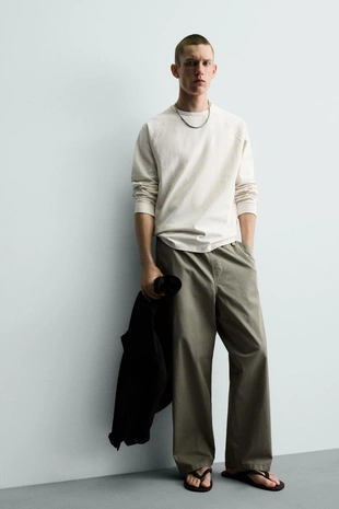 Хлопковые брюки Relaxed Fit- Заказать в России