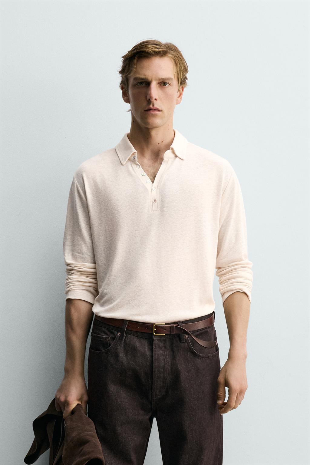 ПОЛО RELAXED FIT ИЗ ВИСКОЗЫ И ЛЬНА