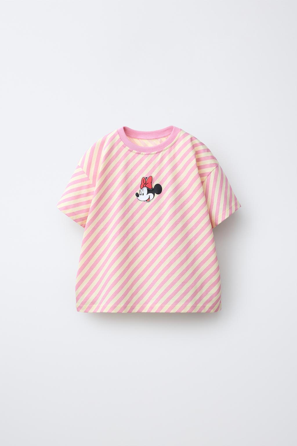ФУТБОЛКА В ПОЛОСКУ С РЕЗИНОВОЙ НАШИВКОЙ MINNIE MOUSE © DISNEY