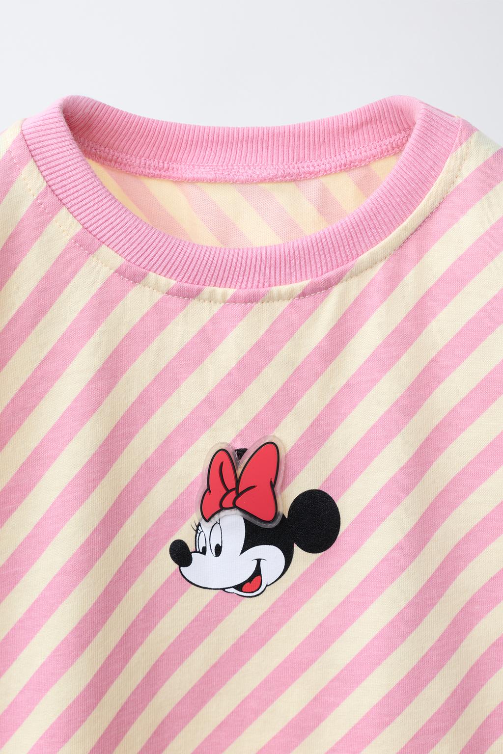 ФУТБОЛКА В ПОЛОСКУ С РЕЗИНОВОЙ НАШИВКОЙ MINNIE MOUSE © DISNEY