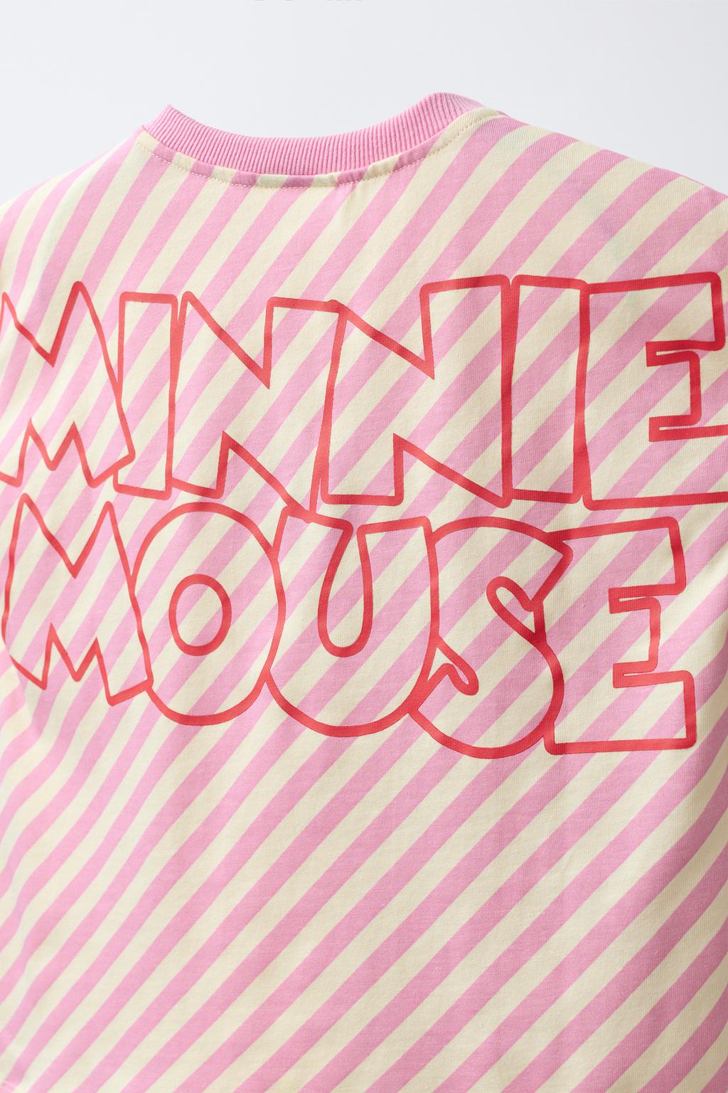 ФУТБОЛКА В ПОЛОСКУ С РЕЗИНОВОЙ НАШИВКОЙ MINNIE MOUSE © DISNEY