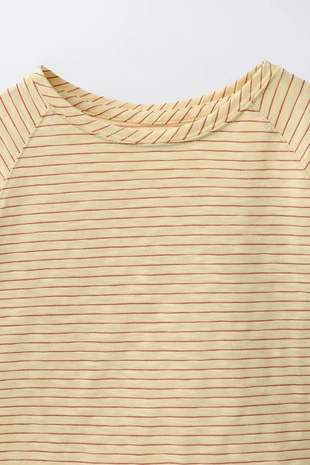 Yellow | 9006/676/300 - Zara Футболка в полоску с рукавами реглан