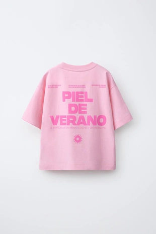Pink marl | 6224/361/625 - Zara Футболка с надписью