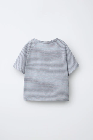 Pastel blue | 9006/676/423 - Zara Футболка в полоску с рукавами реглан
