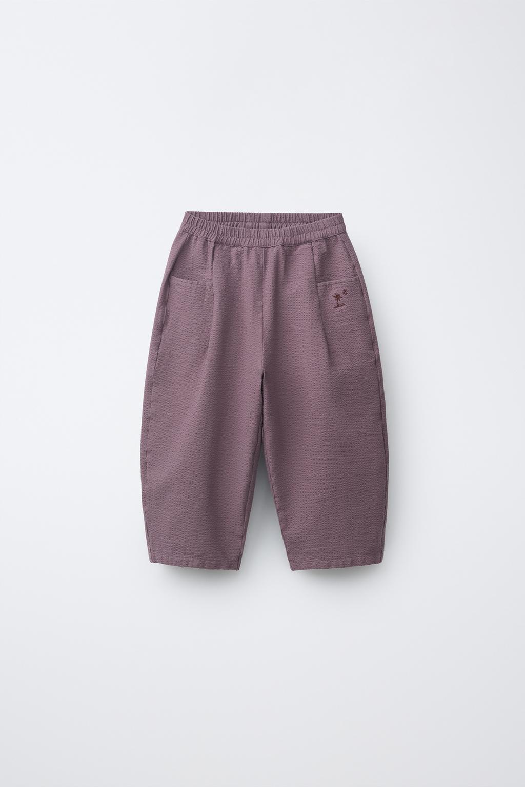 БРЮКИ BAGGY ИЗ СИРСАКЕРА С ВЫШИВКОЙ