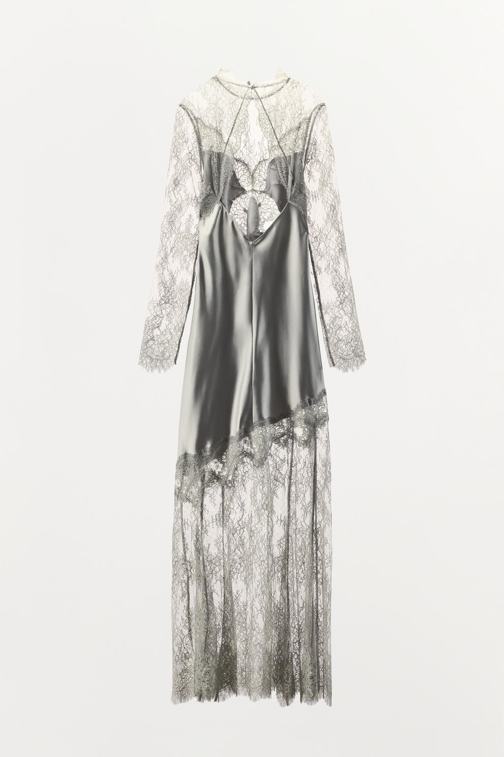 АТЛАСНОЕ ПЛАТЬЕ С КРУЖЕВОМ — ZW COLLECTION