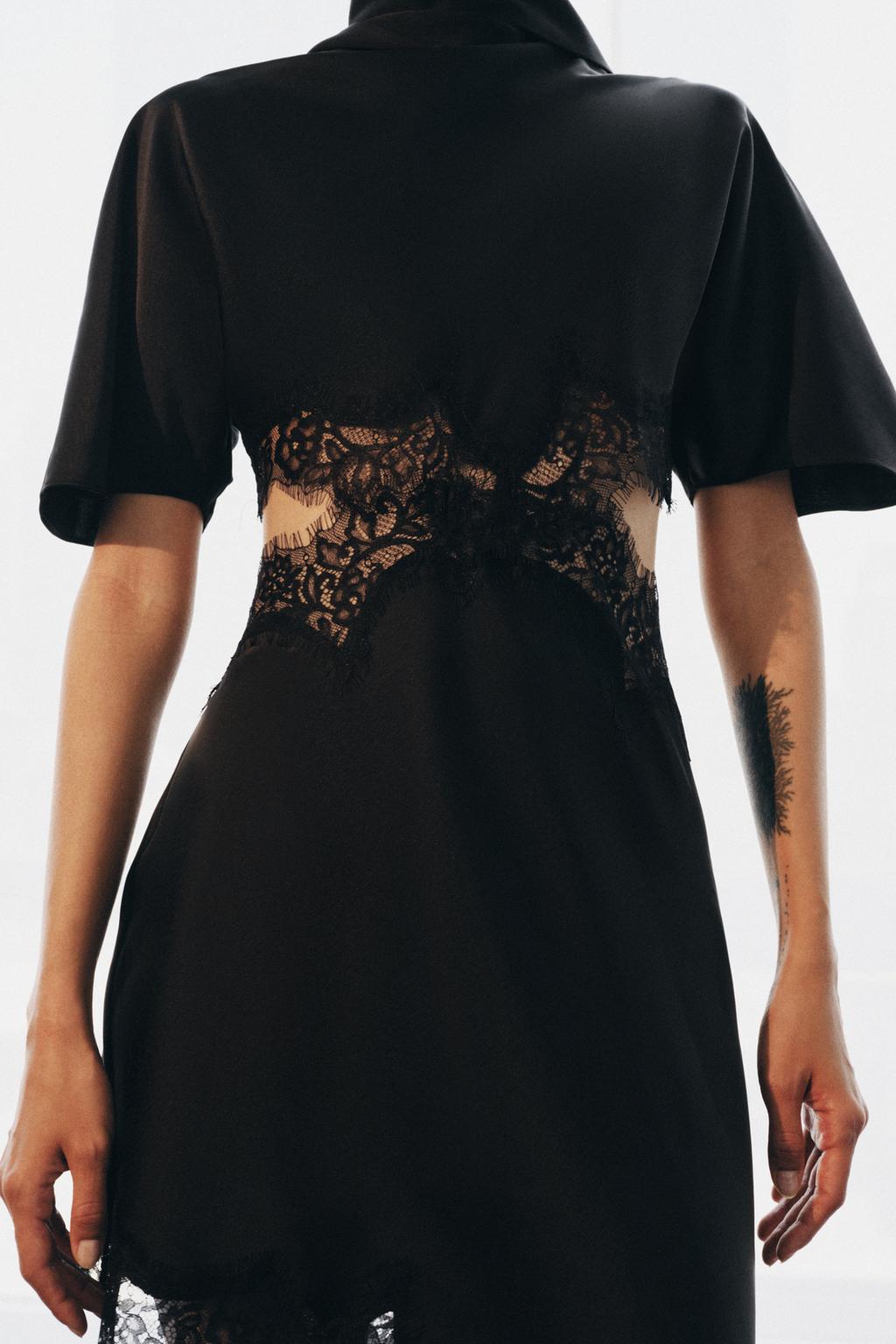 АТЛАСНОЕ ПЛАТЬЕ С КРУЖЕВОМ — ZW COLLECTION
