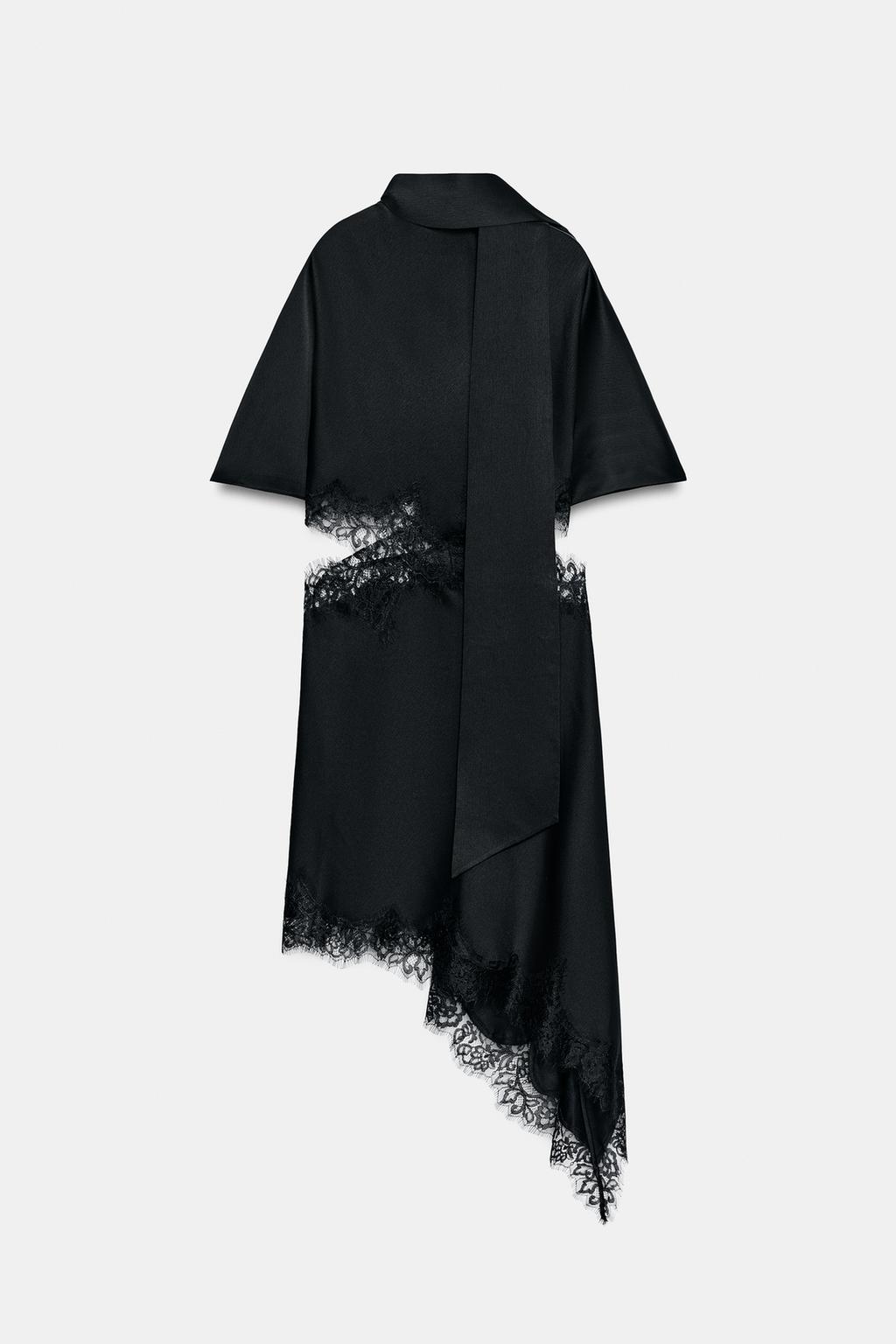 АТЛАСНОЕ ПЛАТЬЕ С КРУЖЕВОМ — ZW COLLECTION