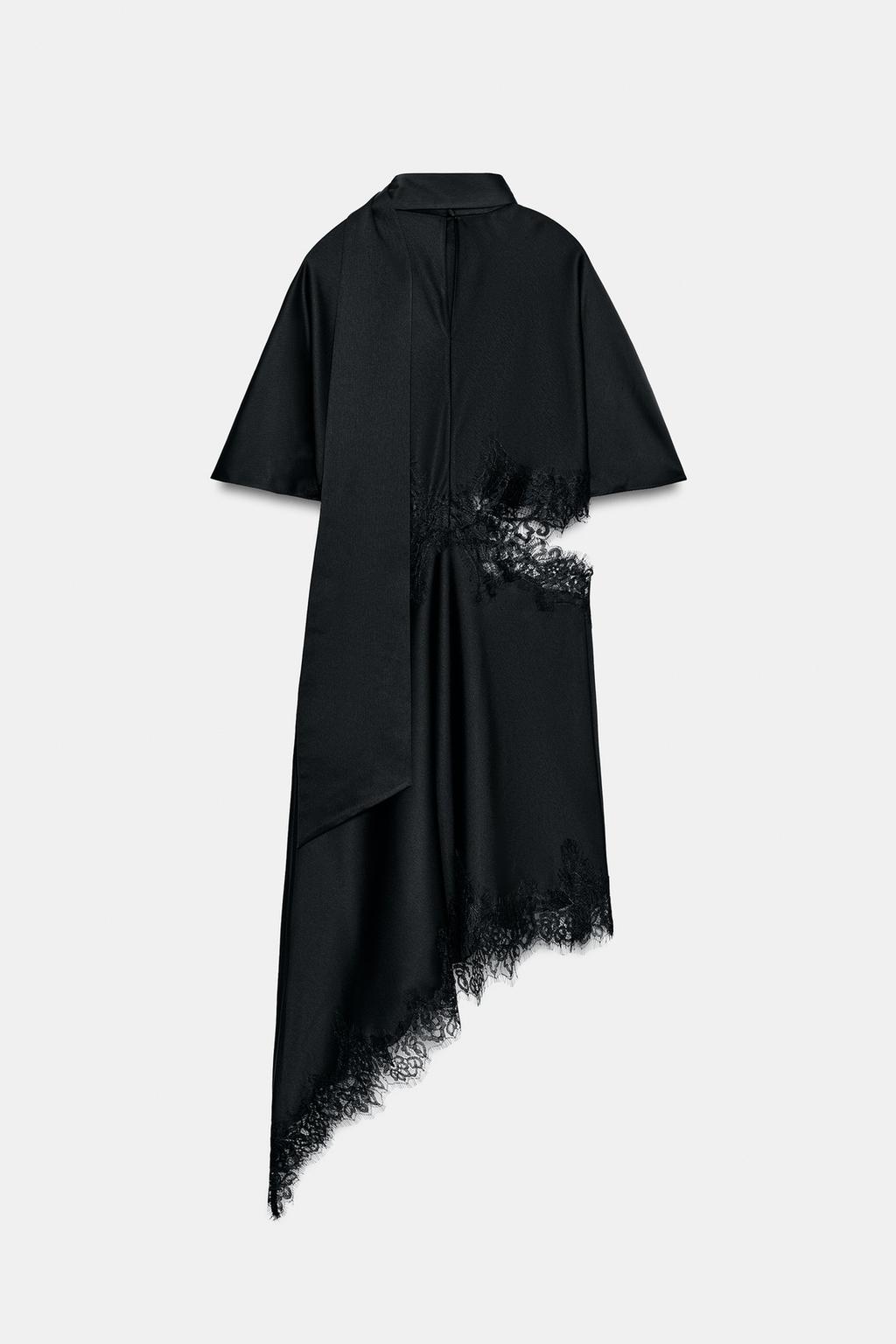 АТЛАСНОЕ ПЛАТЬЕ С КРУЖЕВОМ — ZW COLLECTION