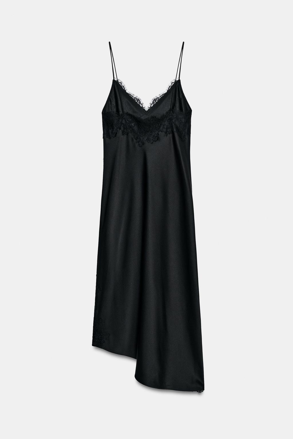 АТЛАСНОЕ ПЛАТЬЕ С КРУЖЕВОМ — ZW COLLECTION