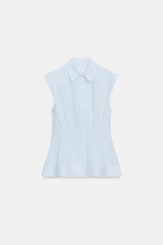 РУБАШКА СО СКЛАДКАМИ И ПРОЙМАМИ — коллекция Zara «ZW»