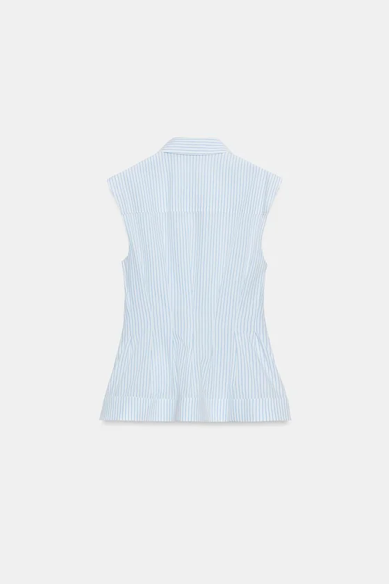РУБАШКА СО СКЛАДКАМИ И ПРОЙМАМИ — коллекция Zara «ZW»