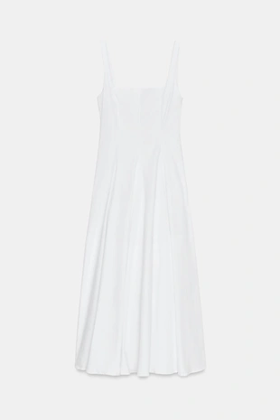 Платье миди из поплина с юбкой годе- Заказать в России