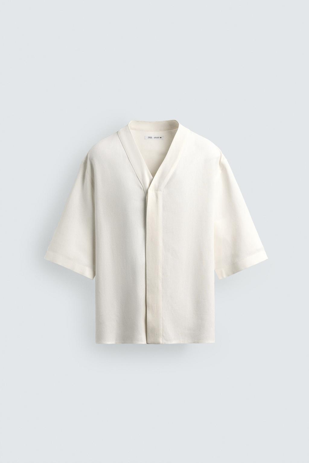 РУБАШКА RELAXED FIT ИЗ ВИСКОЗЫ И КОНОПЛИ