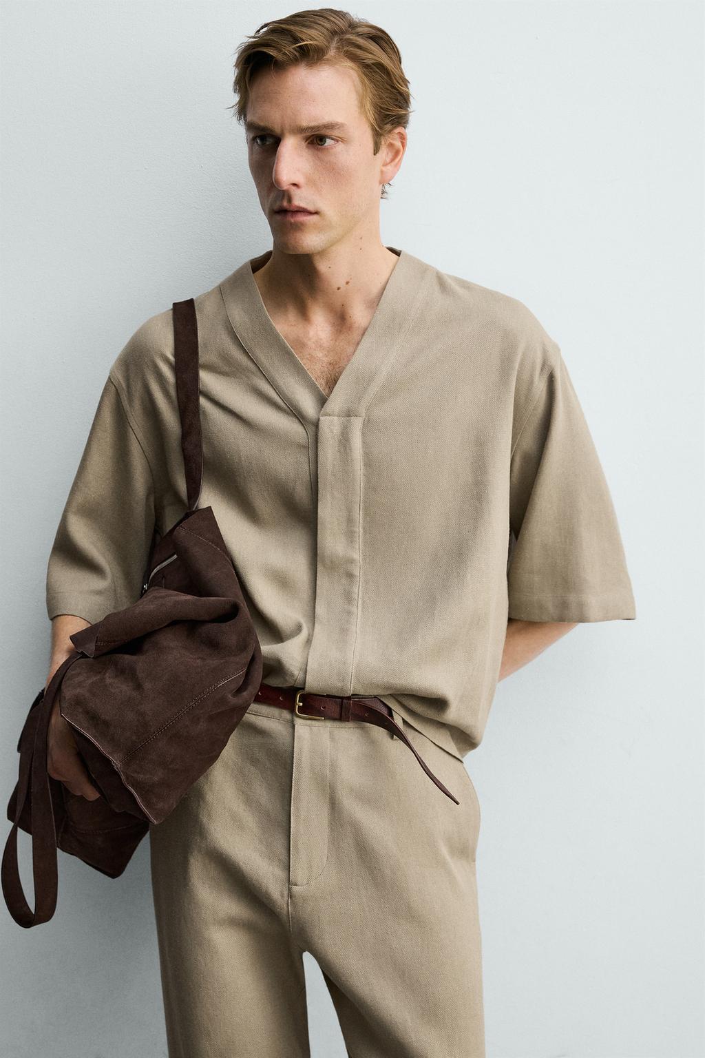 РУБАШКА RELAXED FIT ИЗ ВИСКОЗЫ И КОНОПЛИ