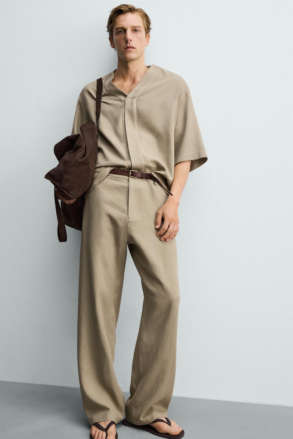 РУБАШКА RELAXED FIT ИЗ ВИСКОЗЫ И КОНОПЛИ