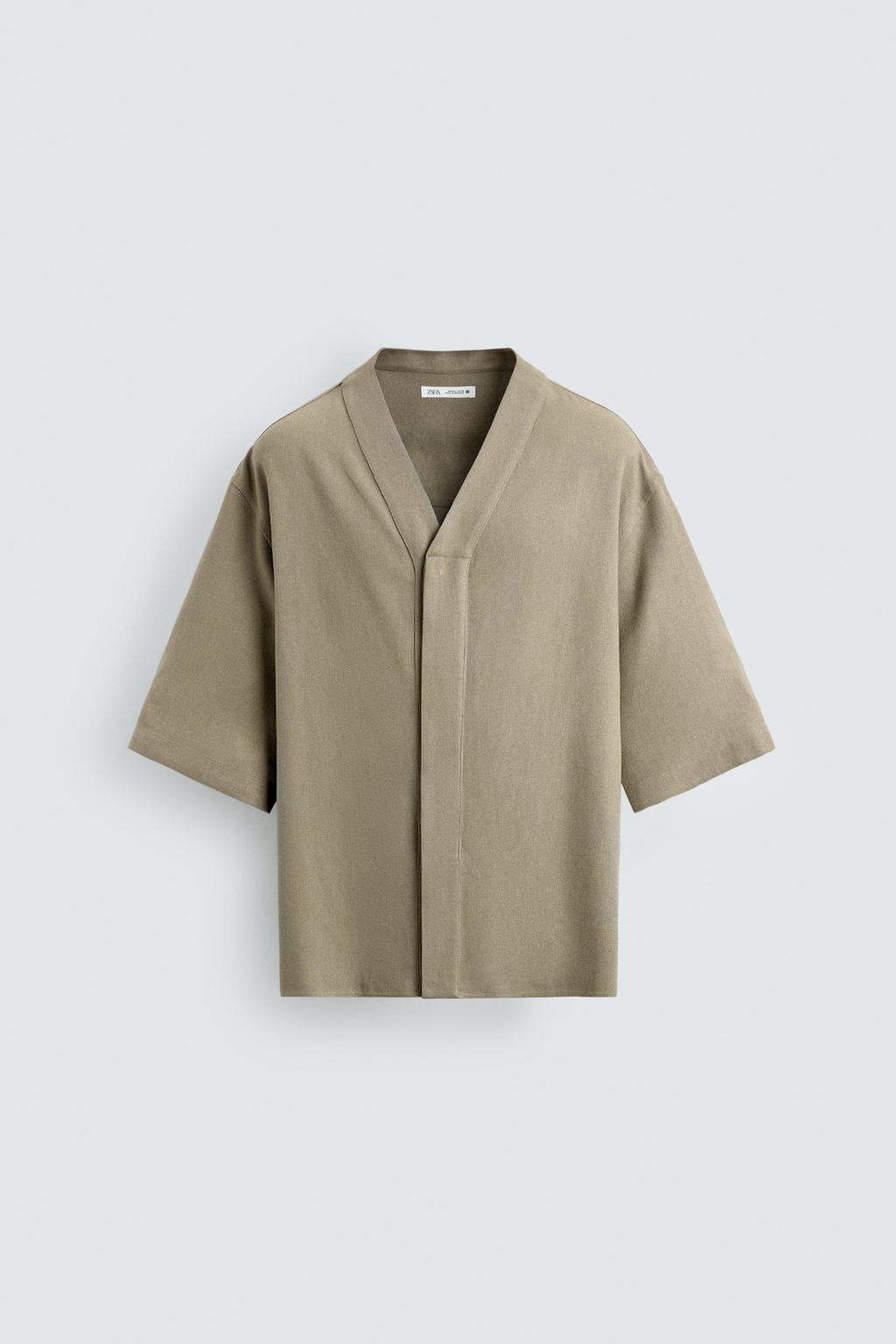 РУБАШКА RELAXED FIT ИЗ ВИСКОЗЫ И КОНОПЛИ