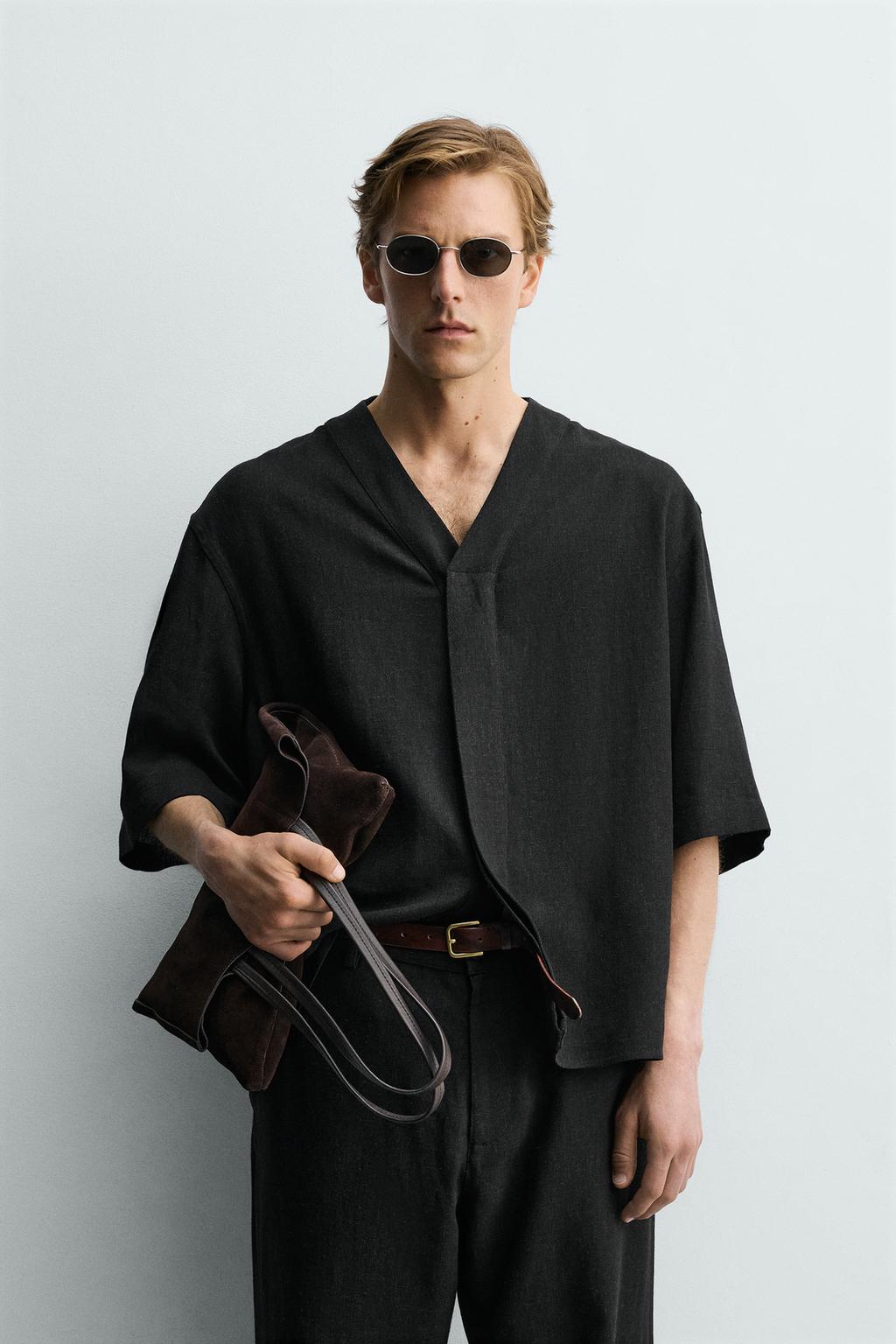 РУБАШКА RELAXED FIT ИЗ ВИСКОЗЫ И КОНОПЛИ