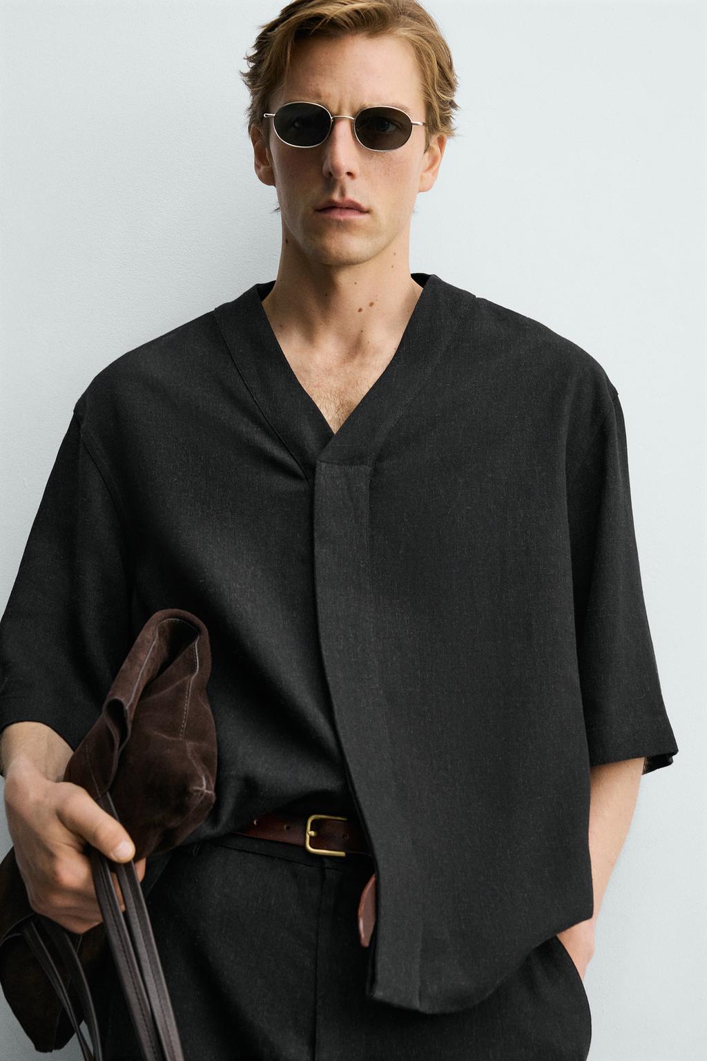 РУБАШКА RELAXED FIT ИЗ ВИСКОЗЫ И КОНОПЛИ