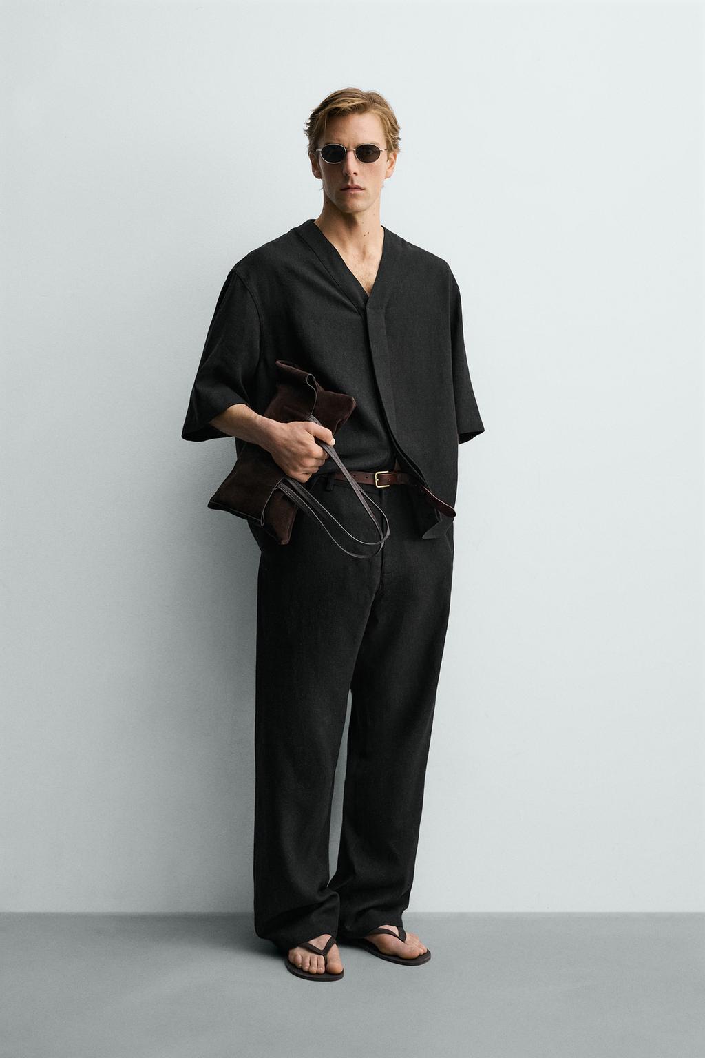 РУБАШКА RELAXED FIT ИЗ ВИСКОЗЫ И КОНОПЛИ