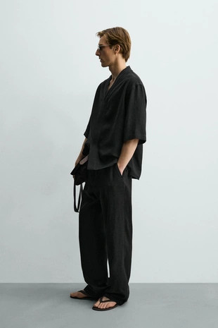 Рубашка Relaxed Fit из вискозы и конопли