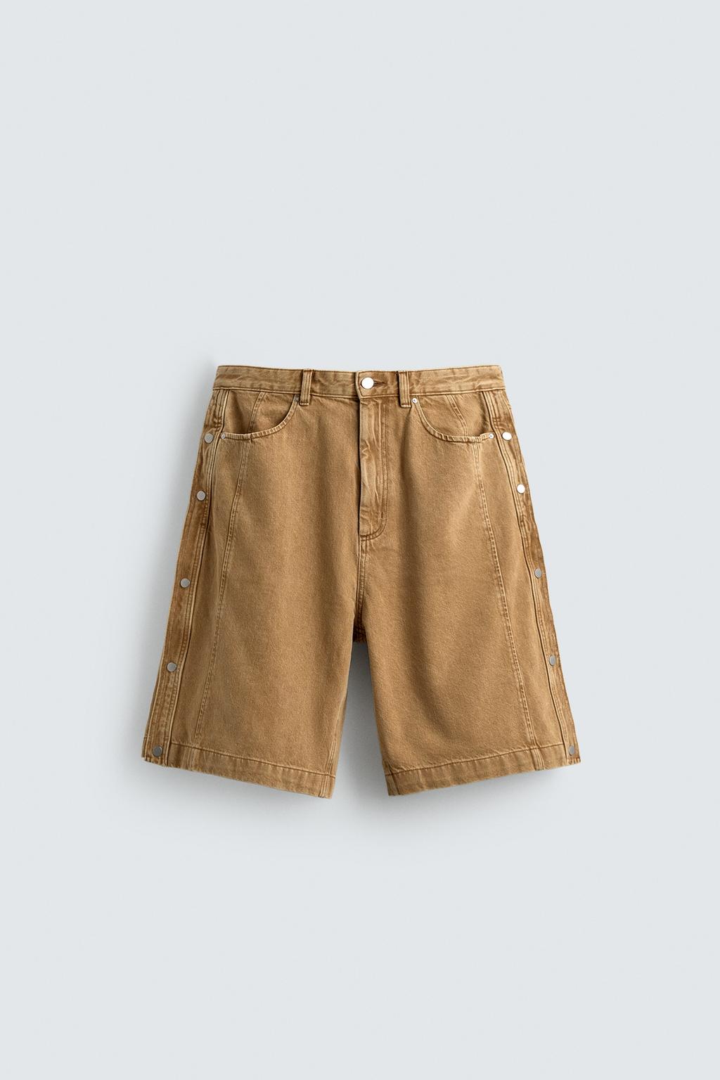 ШОРТЫ-БЕРМУДЫ BAGGY FIT С ПУГОВИЦАМИ