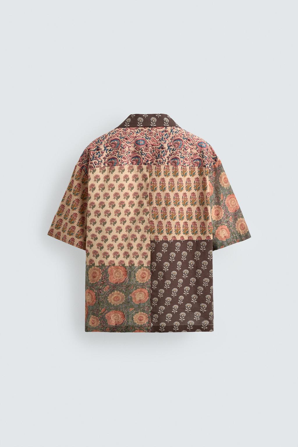 РУБАШКА RELAXED FIT С ПРИНТОМ ПЭЧВОРК