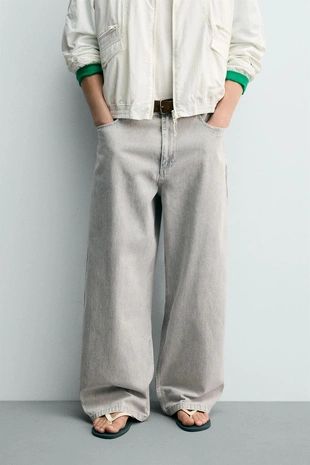 Брюки Relaxed Straight Fit в полоску- Заказать в России
