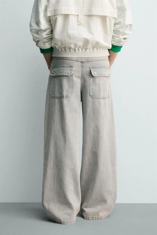 Брюки Relaxed Straight Fit в полоску- Заказать в России